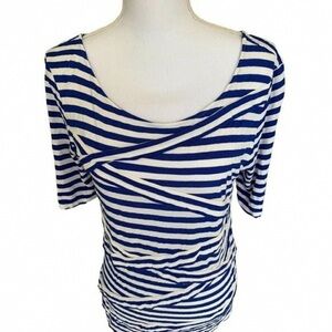 Striped Blue and White Short Sleeve Top